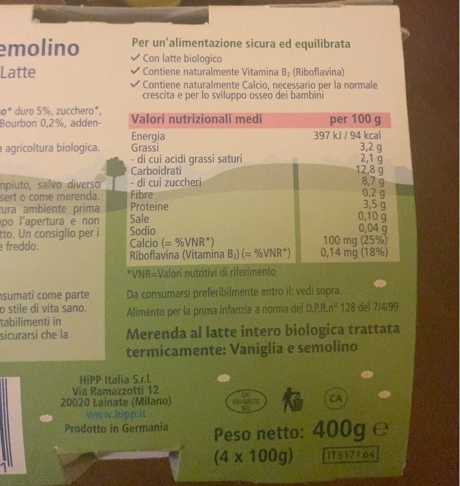 Vanigli e semolino