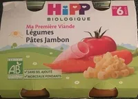 Petit Pot Bio Pour Bébé Légumes, Pâtes Et Jambon Hipp, Dès 6 Mois,