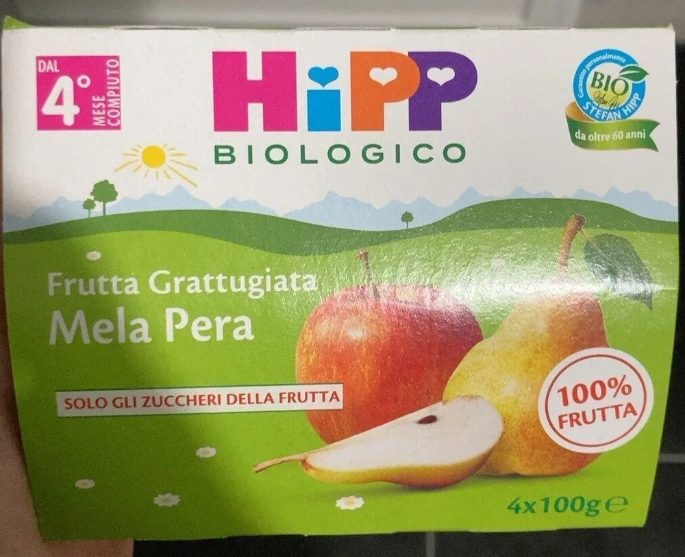 Frutta gratuggiata mela pera
