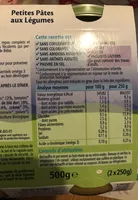 Petit Pot Petites Pates Aux Legs 2X190G Diner