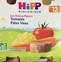 Petit Pot Bio Pour Bébé Tomates, Pâtes, Veau Hipp, Dès 12 Mois,