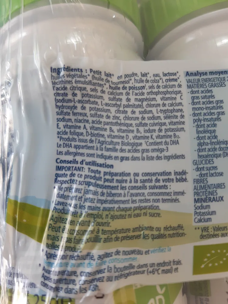 Lait De Suite Biologique Pour Nourrissons à Partir De 10 Mois