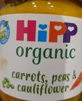 Organic carrots, peas and cauliflower
