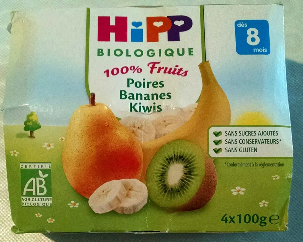 100% Fruits Poires Bananes Kiwis