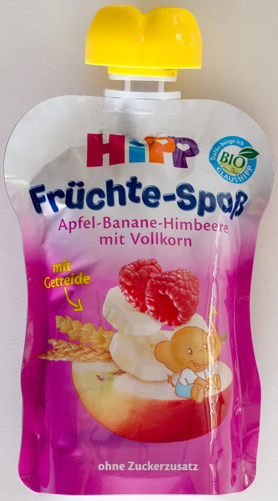 Früchte-Spaß Apfel-Banane-Himbeere mit Vollkorn