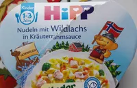 Menü Nudeln mit Wildlachs in Kräuterrahmsosse