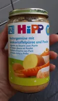 Légumes au beurre avec Purée de Patate douce et Poulet