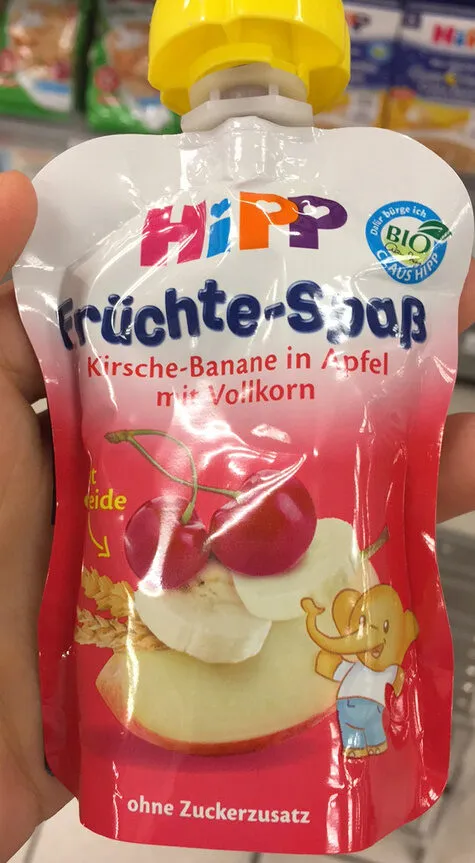 Früchte-Spaß Kirsche-Banane in Apfel mit Vollkorn