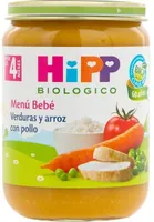 Verduras y arroz con pollo