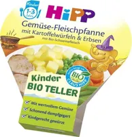 Gemüse-fleischpfanne Mit Kartoffelwürfeln & Erbsen Mit Bio-schweinefleisch