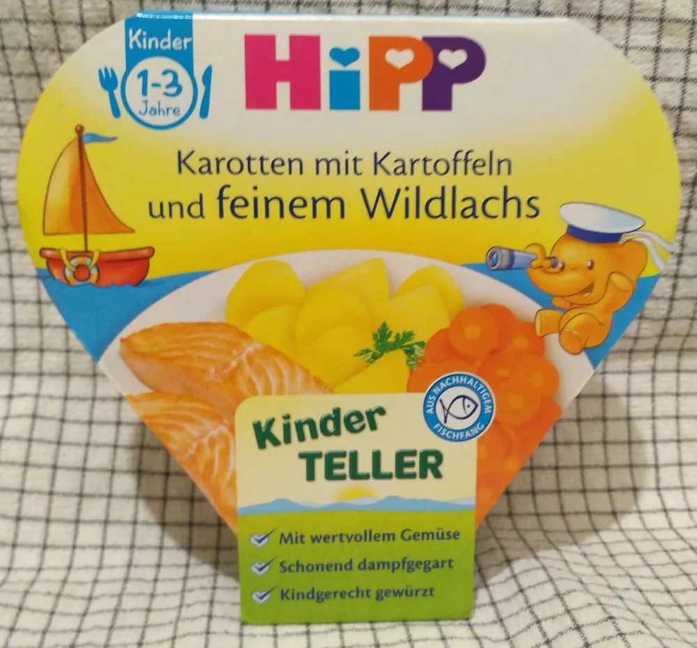 Menü Karotten, Kartoffeln, Wildlachs