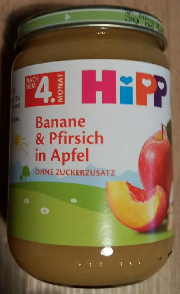Banane & Pfirsich in Apfel    ( Nach dem 4. Monat )