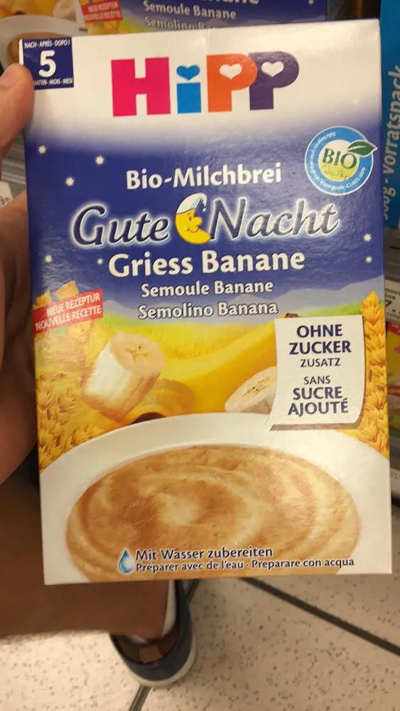 Bio-Milchbrei Gute Nacht Semoule Banane