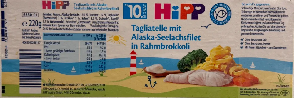 Tagliatelles legumes colin d'alaska