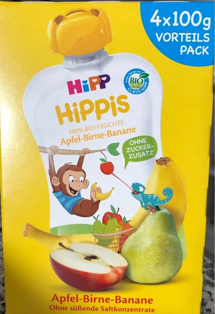 Hipp Hippis 100% Bio Früchte Apfel-birne-banane