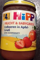 Frucht & Babygrieß Erdbeeren in Apfel-Grieß   ( Nach dem 4. Monat )