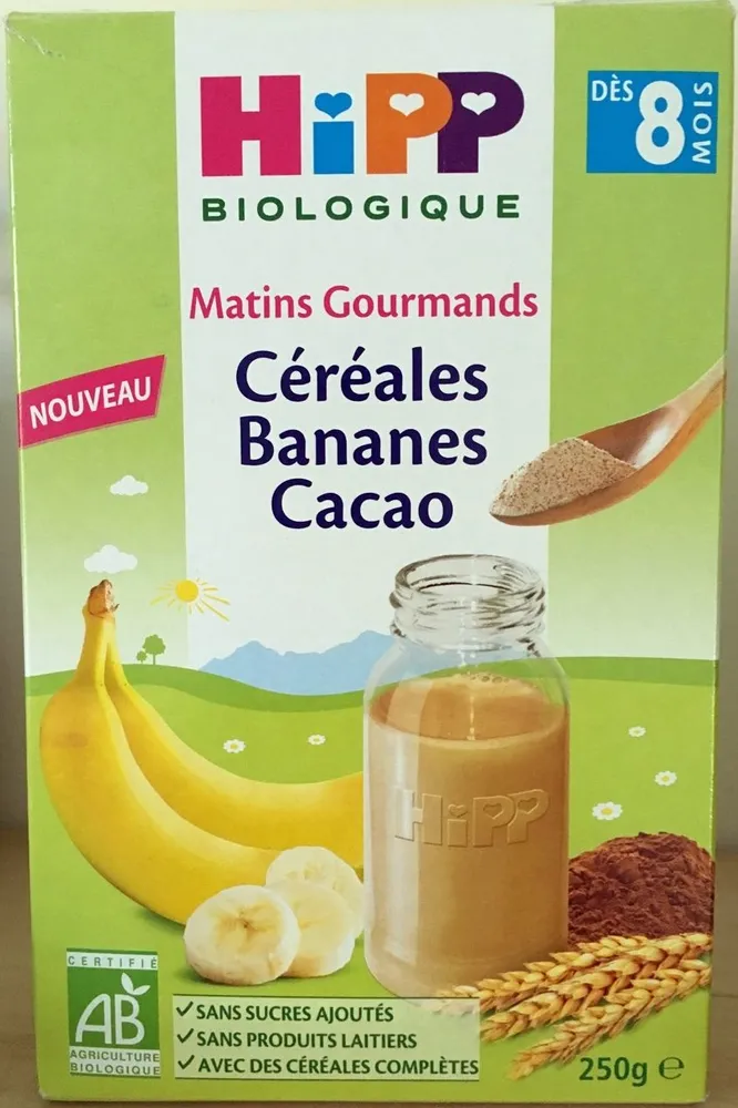 Matins Gourmands Céréales Bananes Cacao