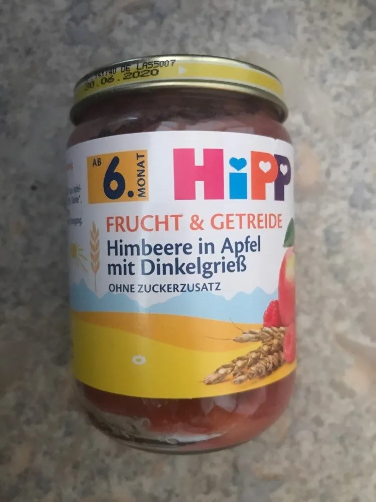 Himbeere in Apfel mit Dinkelgriess