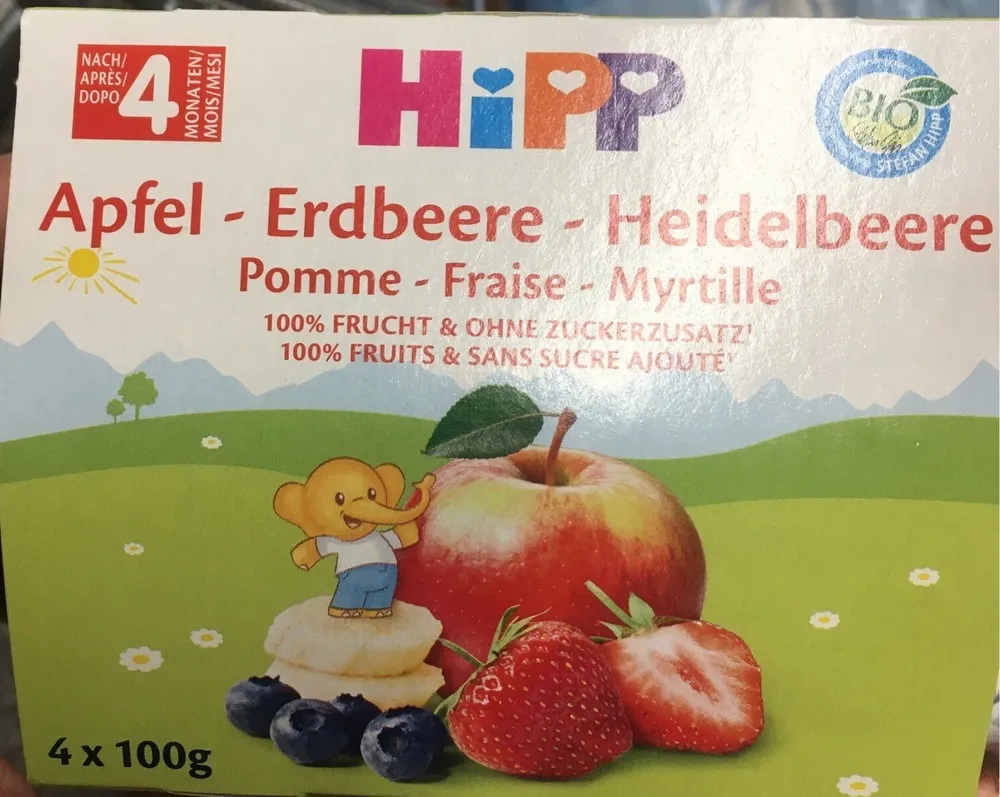 Hipp compote pomme fraise myrtille
