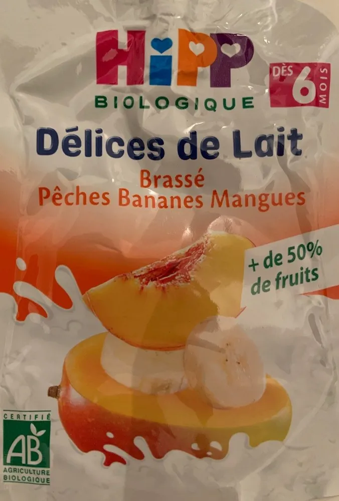 Délices de lait Pêche Banane Mangue