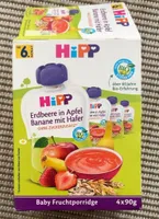 Erdbeere in apfel banane mit hafer