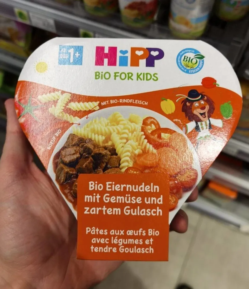Pâtes aux oeufs Bio avec légumes