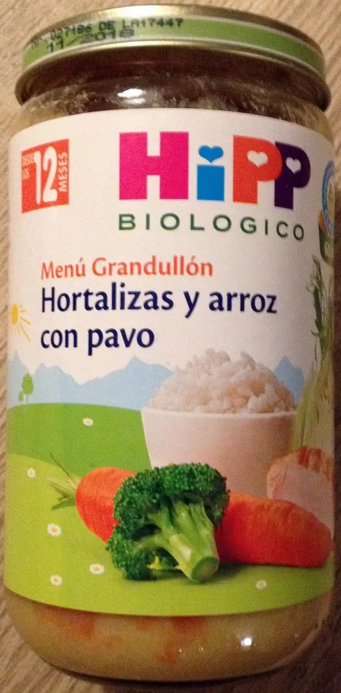 Verduras y arroz con pavo