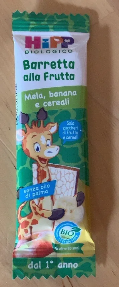 Barretta alla frutta mela,banana e cereali