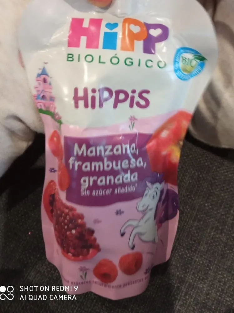 Manzana, frambuesa y granada