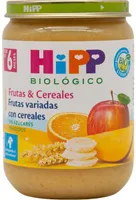Papilla de frutas variadas con cereales