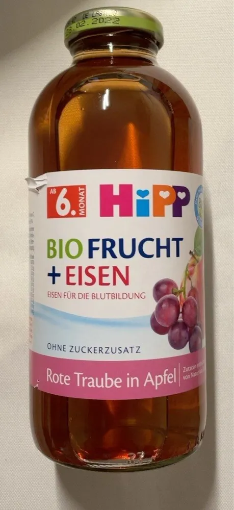 Bio Fruchtnektar Rote Traube in Apfel