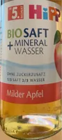 Biosaft + Mineralwasser milder Apfel