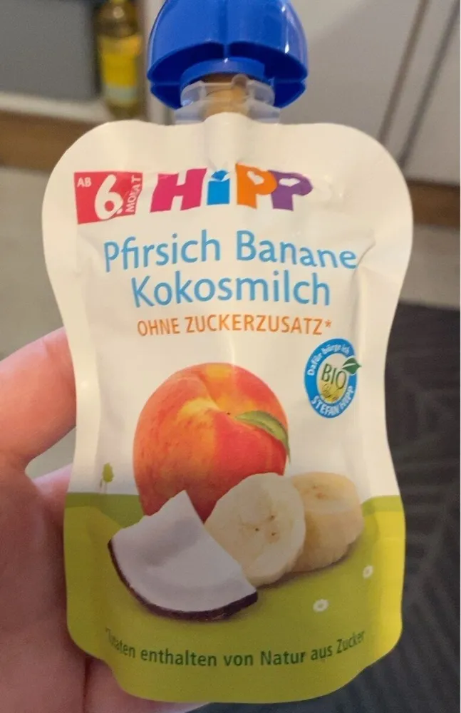 Quetschie Pfirsich Banane Kokosmilch