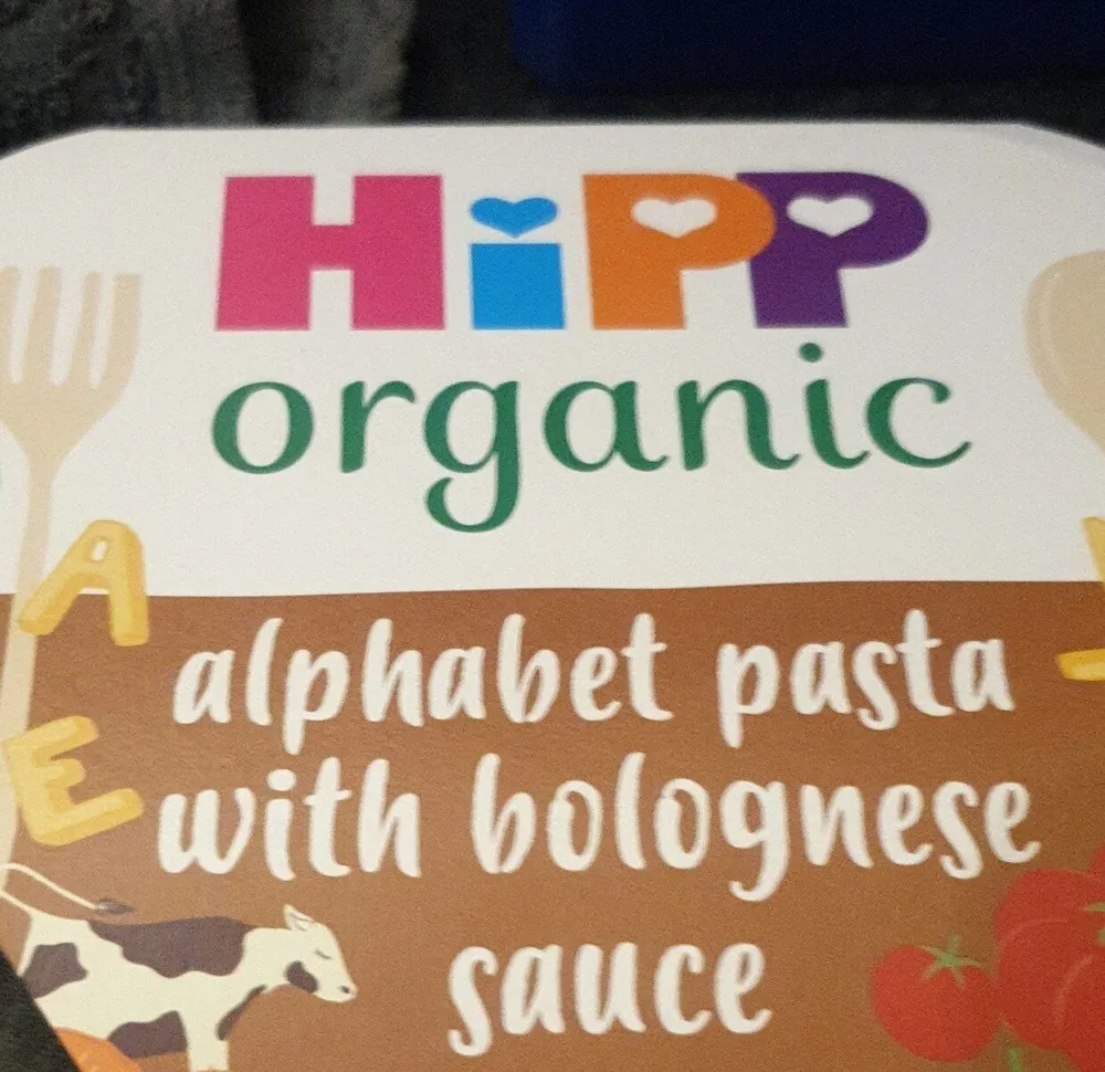 Alphabet pasta with bolognese sauce
