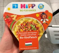 Eiernudeln mit Paprika-Gemüse und zartem Bio-Rindfleisch