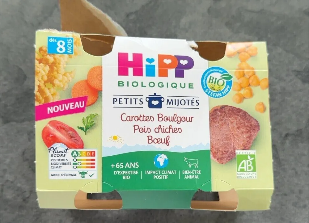 Petits mijotés carottes boulgour pois chiche boeuf