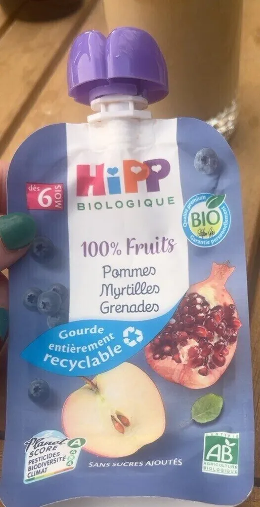 100% Fruits Pommes Myrtilles Grenades