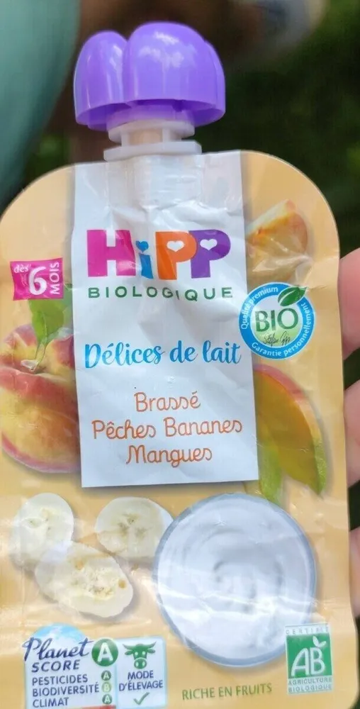 Délices de lait Brassé Pêches Bananes Mangues
