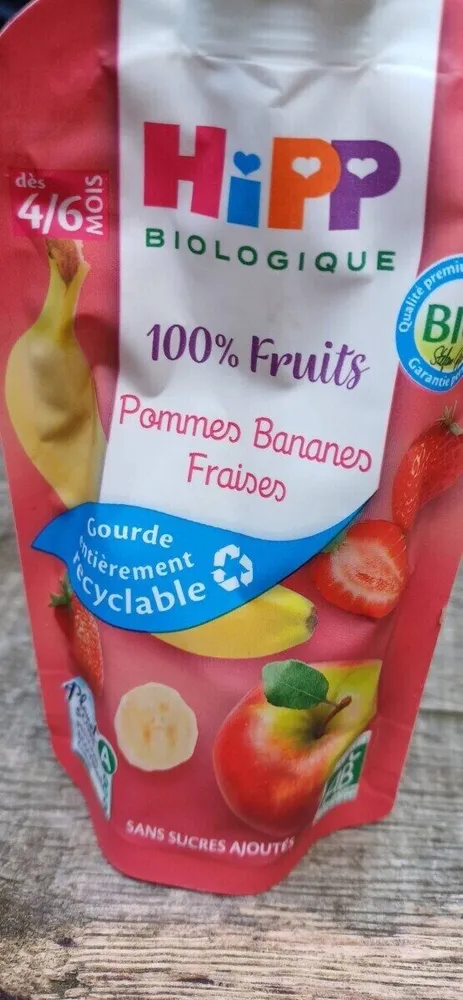 100% Fruits Pommes Bananes Fraises