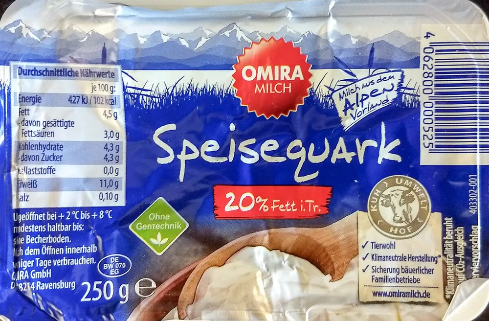 Speisequark 20% Fett i. Tr.