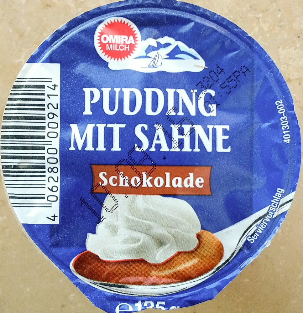 Pudding mit Sahne Schokolade