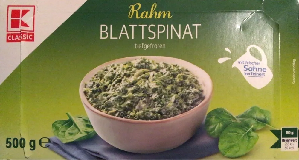 Spinat Rahm Blattspinat
