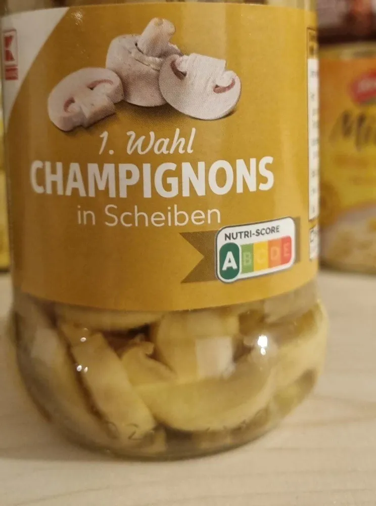 Gemüse Champignons  geschnitten Pilze