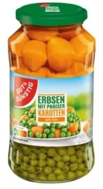 Erbsen Möhren Gemüse