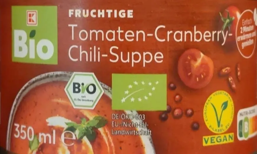 Tomaten-Cranberry Chili-Suppe