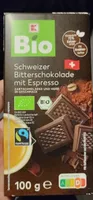 Schweizer Bitterschokolade mit Espresso
