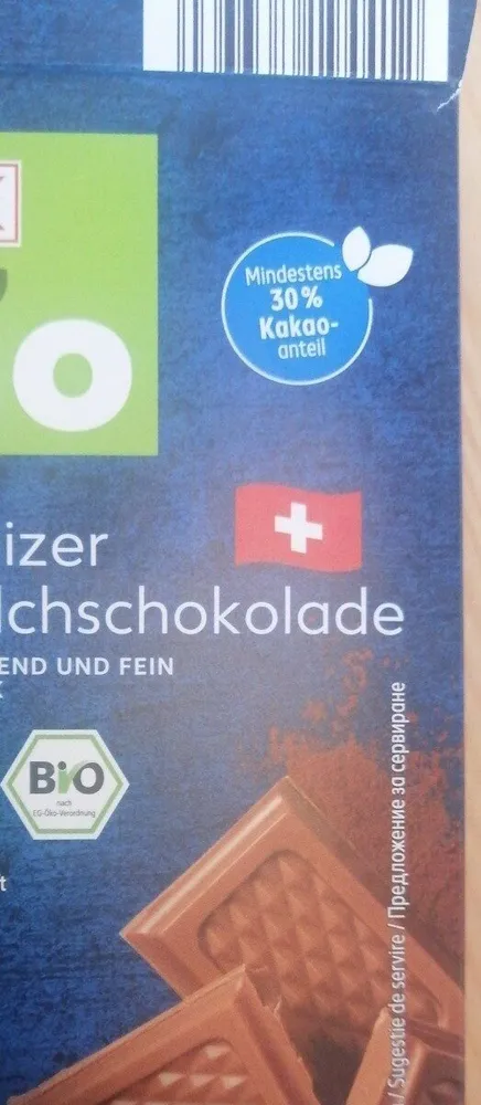 Schweizer Vollmilchschokolade