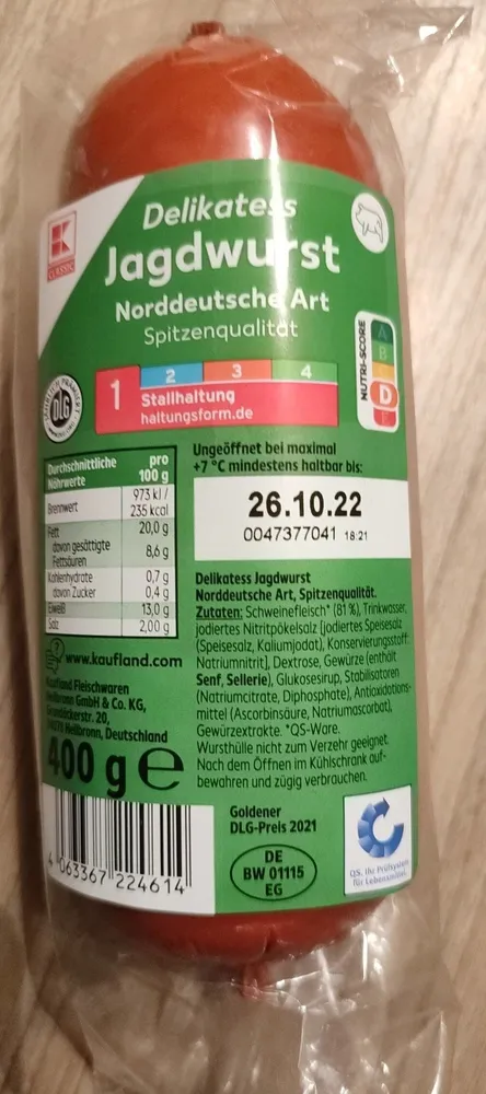 Delikatess Jagdwurst Norddeutsche Art