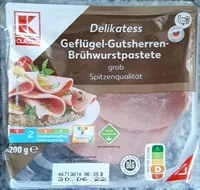 Delikatess Geflügel-Gutsherren-Brühwurstpastele grob Spitzenqualität