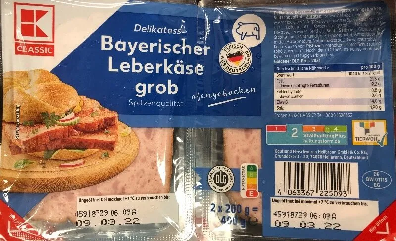 Bayrischer Leberkäse grob